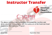 Instructor Transfer Card